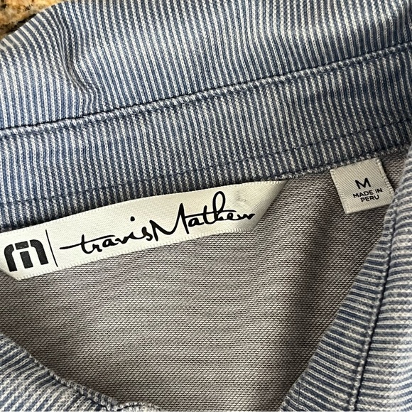 Travis Mathew Grey Striped Great The Zinna Polo Preppy Golf Rugby Mens Outdoor - Picture 9 of 10